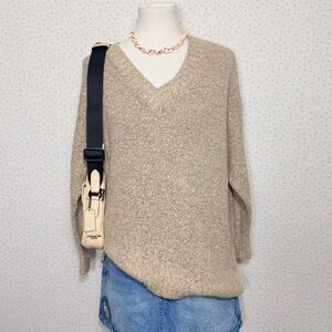 Time-and-tru Women's Tan and Cream Jumper